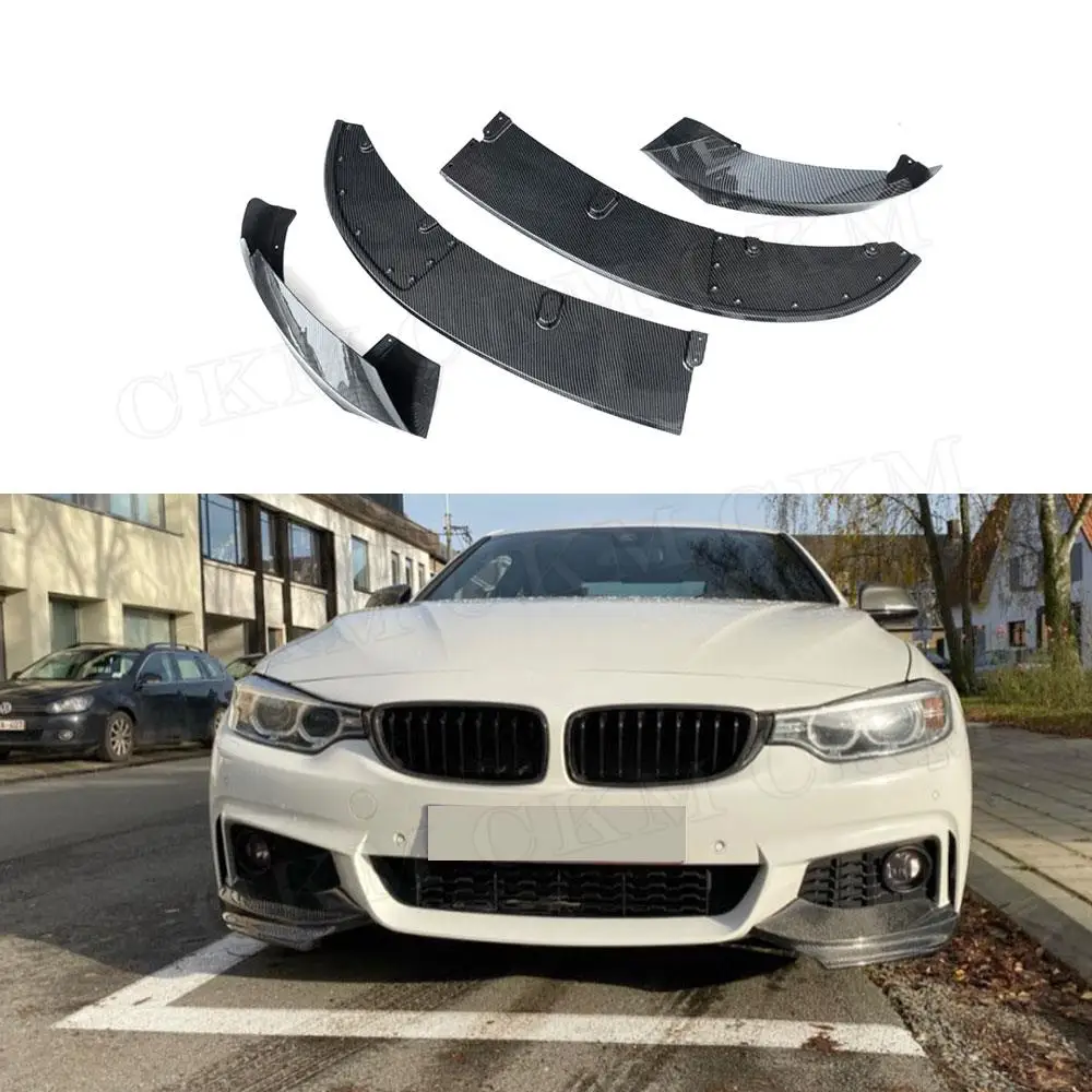 

ABS Glossy Black Front Bumper Lip Spoiler Chin Splitters Aprons Body Kits 4Pcs Accessories for BMW F32 F33 F36 M Sport 2014-2019