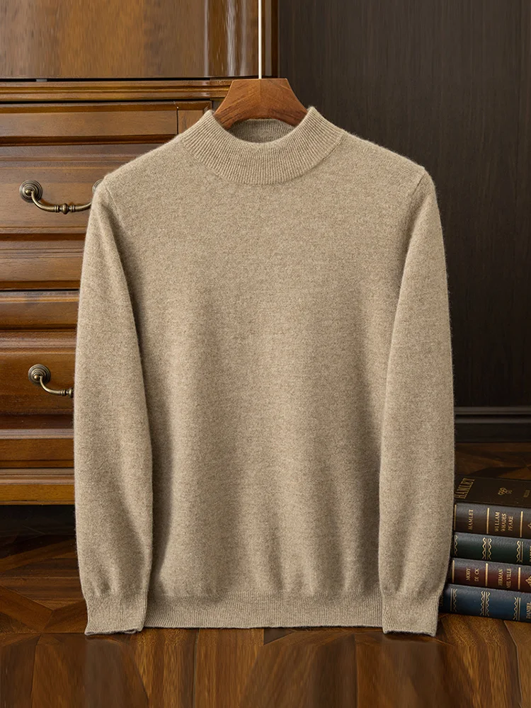 

Luxury Men's 100% Cashmere Pullover Sweater O-neck Soft Warm Thick Pullover Autumn Winter Smart Casual Cashmere Knit Clothing