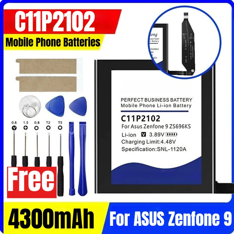 

3.89V 4300mAh C11P2102 Mobile Phone Batteries for ASUS Zenfone 9+Free Tools