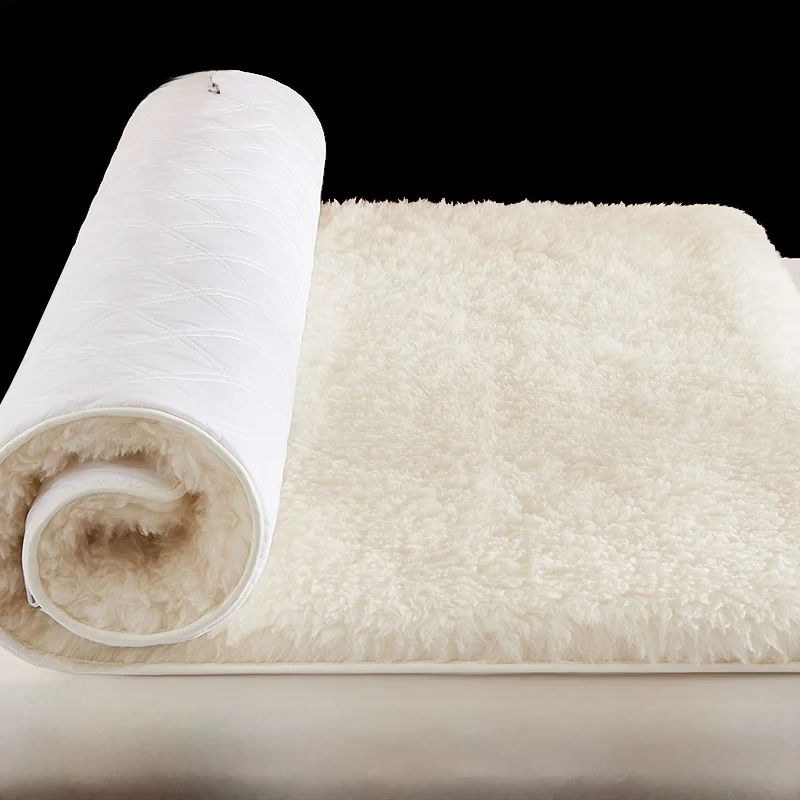 

Thiened шерстяной матрас, мягкий коврик для одного человека, зимний теплый бархатный коврик из ягненка, постельное белье, стеганый матрас, топпер, шерстяная ткань