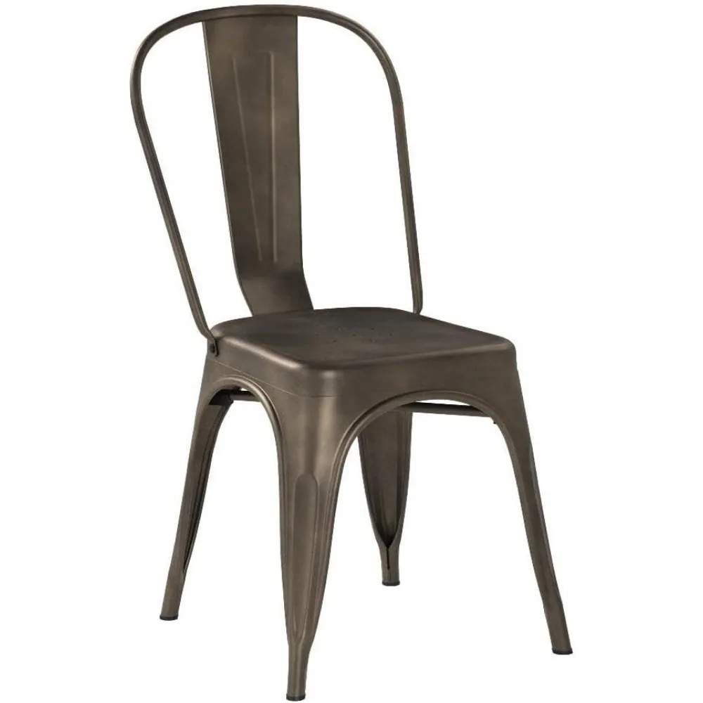 Ijzeren Metalen Eetkamerstoelen Stapelbare Zijstoelen Barstoelen Met Rugleuning Indoor-Outdoor Klassieker/Chic/Industrieel/Vintage Bistro