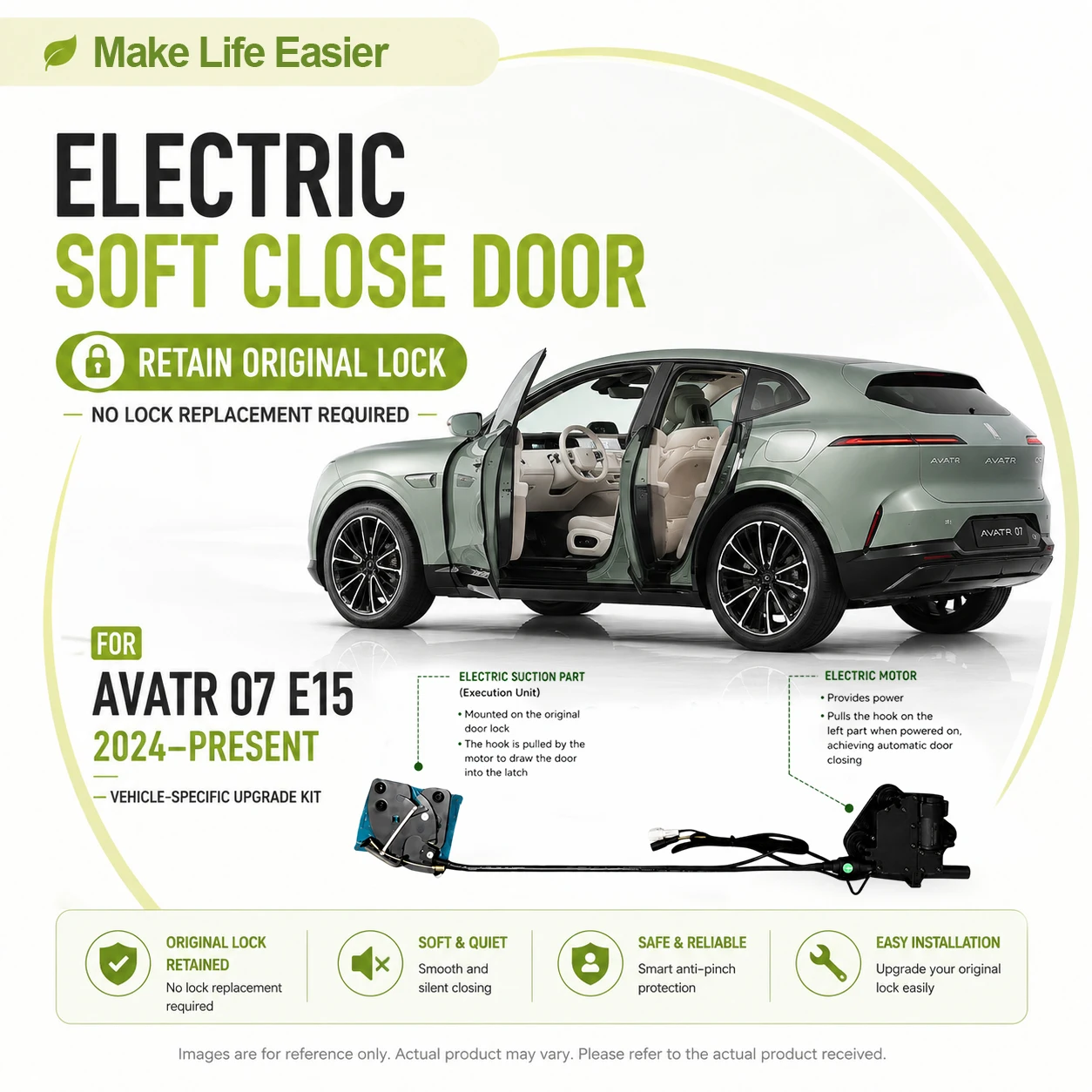 For AVATR 07 E15 2024-present Car Electric Soft Close Door Lock Upgrade Kit Retain Original Lock Auto Suction Door Closer