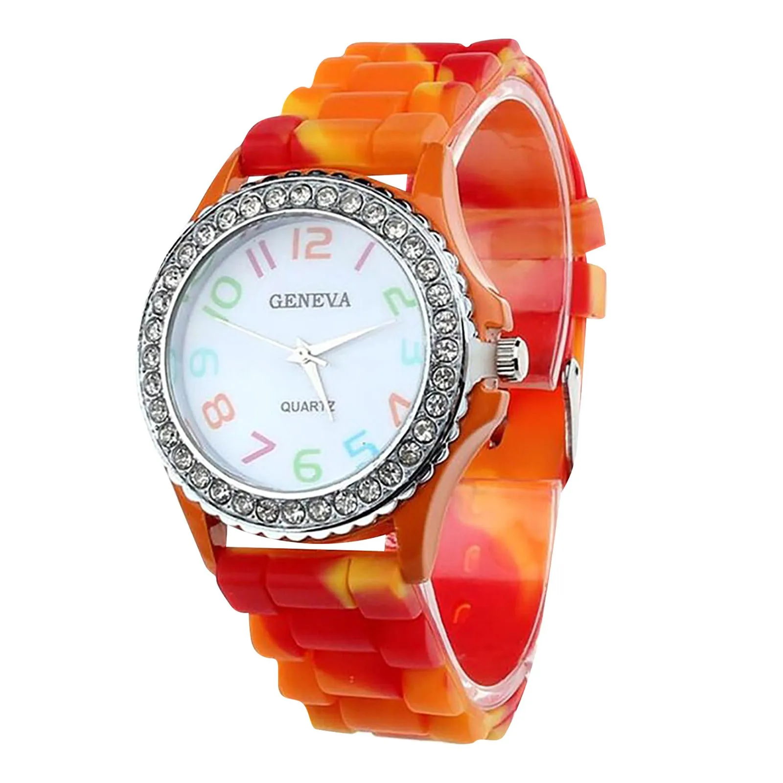 Women Watch Silicone Watch Crystal Bling Watch Analog Digital Quartz Wrist Watch High Quality Luxury Fashion Atmosphere Bracelet