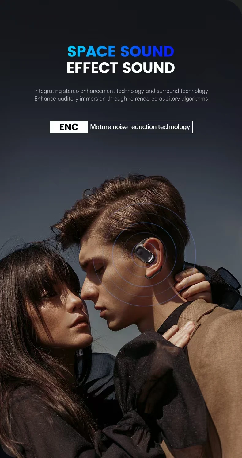 Open-Ear Headphones with Stable Comfort & Hi-Res Sound Pure Bass Boost Bluetooth 5.3 Earbuds OWS Wireless Headphones for Sports