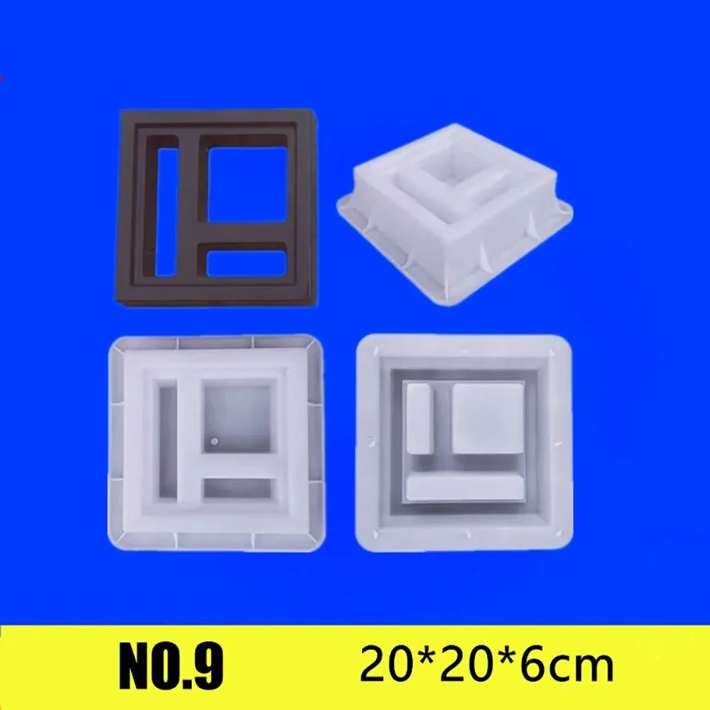 

Plastic Hollow Brick Mold 20*20*6cm Square Wall Brick Mould Anti-Slip 3D Carving Window Flower Fence Making Mold Flower Fence