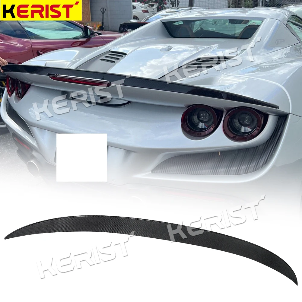Carbon Fiber Real Rear Trunk Wing Spoiler Lip Wing Body Kits For Ferrari F8 Tributo Spider 2019-2023