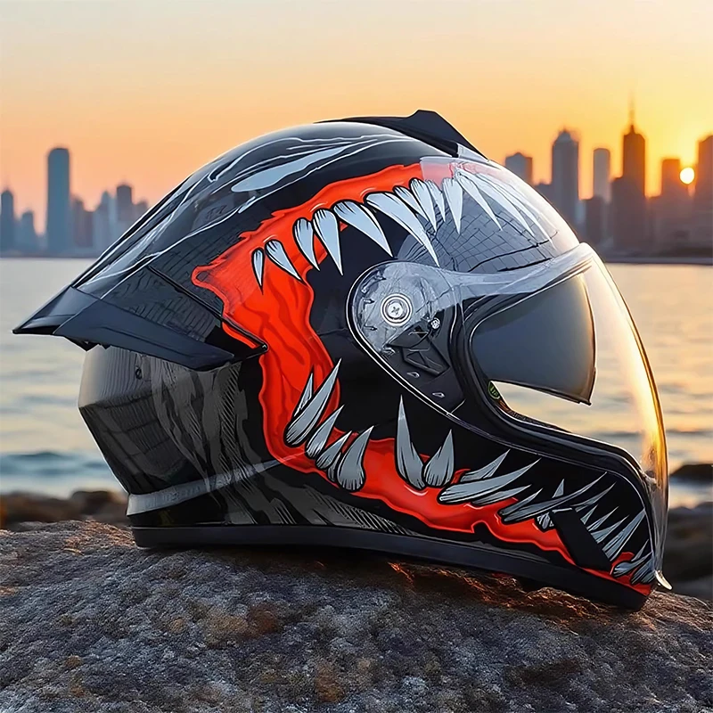 

Adult DOT 3C Certified Modular Full Face Motorcycle Helmet with Dual Sunshade Lenses Anti-UV Quick Release Casco Capacete