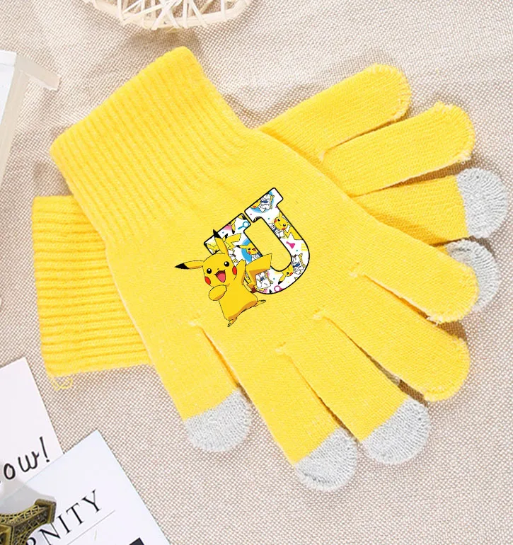 قفازات البوكيمون الشتوية الكرتونية الشكل الدافئة الناعمة أزياء لطيف الحرارية فنجر قفاز السفر ركوب المشي لمسافات طويلة الأصدقاء هدية عيد ميلاد