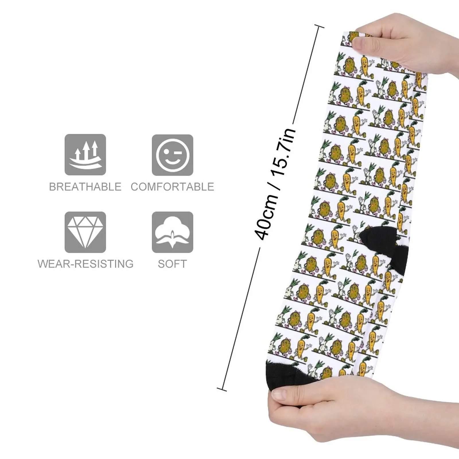 Vegetable friends vegan life design Socks sports stockings man retro Cartoon characters socks Wholesale