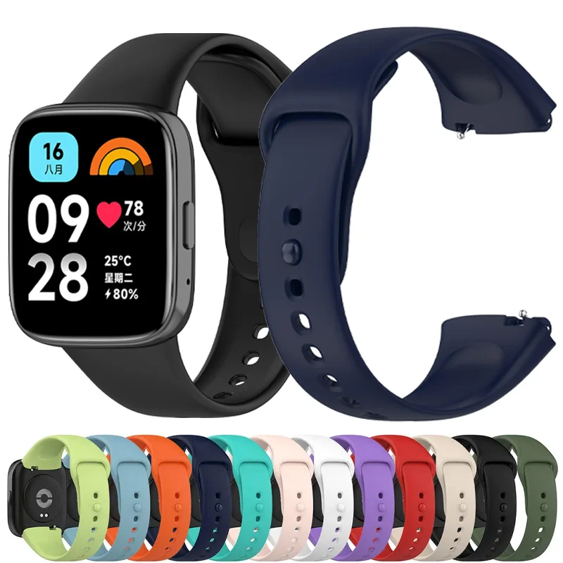 Weiches offizielles Silikonarmband für Xiaomi Redmi Watch 3 Active Sportarmband für Redmi Watch 3 Lite/Active Watchband Armband