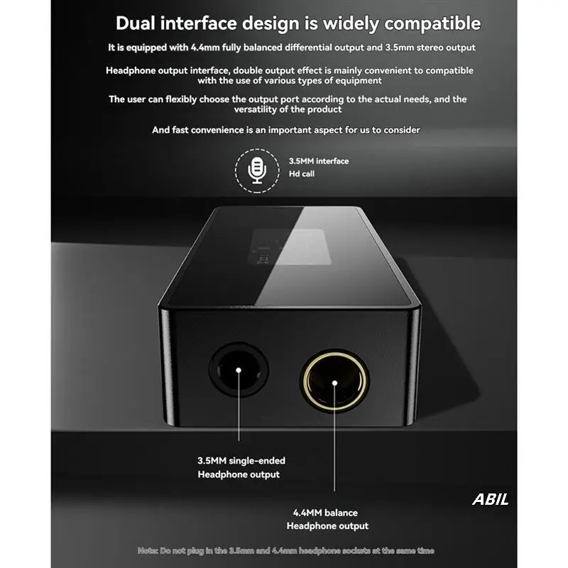 

HIFI Digital Audio Converter Decoder 384Khz DAC Dual Chip Amplifier 3.5Mm+4.4Mm Headphone Adapter Mobile Phone Audio