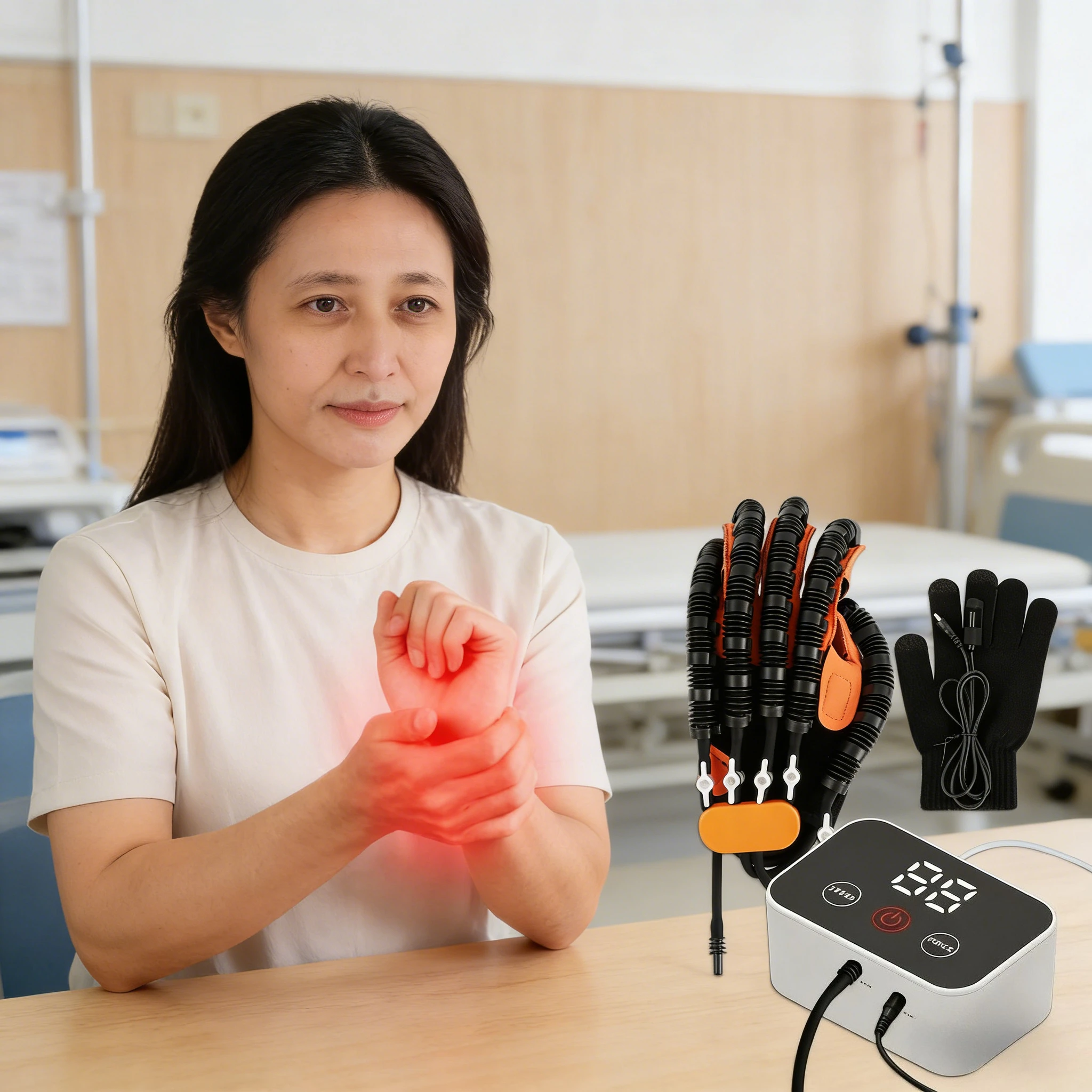 Hand Massage Rehabilitation Robot Gloves Training Device for Stroke Hemiplegia Left Right Hand Function Recovery Finger Trainer