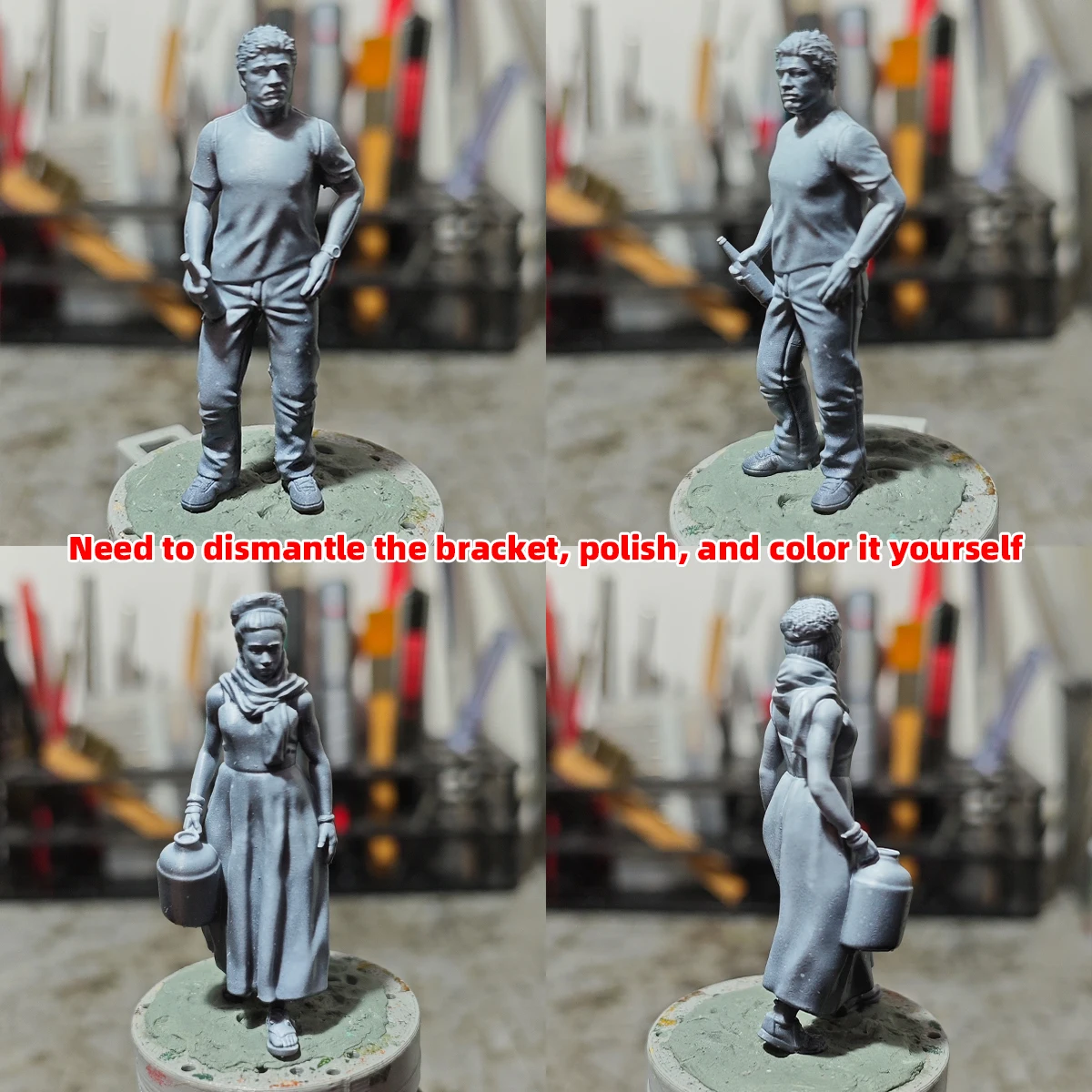 1/35 1/43 1/48 1/64 1/72 1/87 HO Maßstab Modellbausatz 3D Harz Miniatur Soldatenfiguren Diorama Unbemalt Zivilisten aus dem Nahen Osten DIY – Detail 1