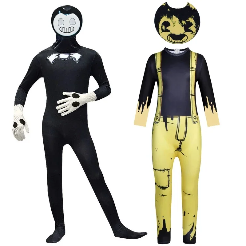 2025 Inching Disfraces de Halloween para niños Anime B-Bendy-lover Cosplay Niños Niña Body Disfraces de dibujos animados Fiesta de carnaval Máquina