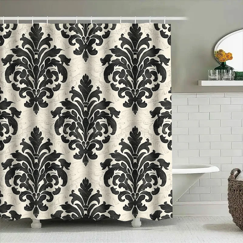 

European style elegant black waterproof curtains, custom made shower curtain in various sizes for bathroom decoration AliExpress