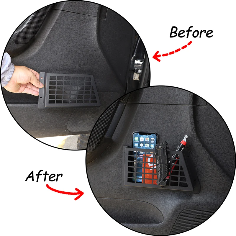 

For Hummer H3 2005-2009 Aluminum Alloy Car Front Door Storage Box Organizer Holder Door Pockets Stowing Tidying Accessories