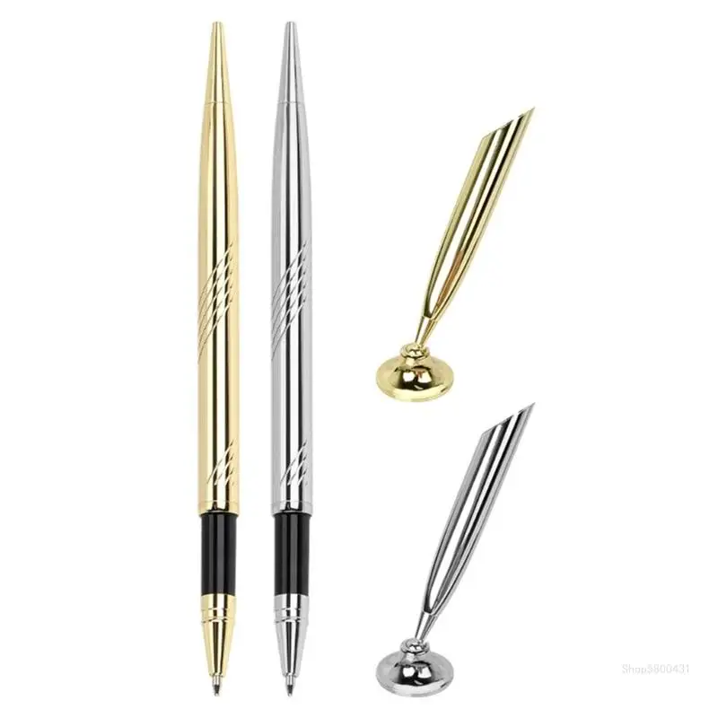 4 Pcs Counter Service Pen with Base Ballpoint Pen Reception Pen for Bank Wedding