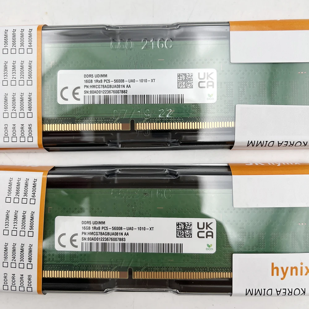 1PCS RAM 16GB 16G 1RX8 DDR5 5600B PC5-5600B-UA0 For SK Hynix Memory HMCG78AGBUA081N