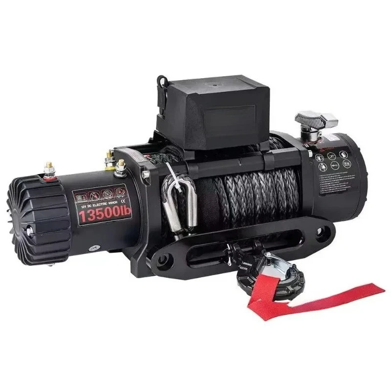 Applicable to 13500lb Electric Winch 12V for Offroad SUV  Wireless Remote Control Synthetic Rope Heavy Duty Truck Boat Trailer R