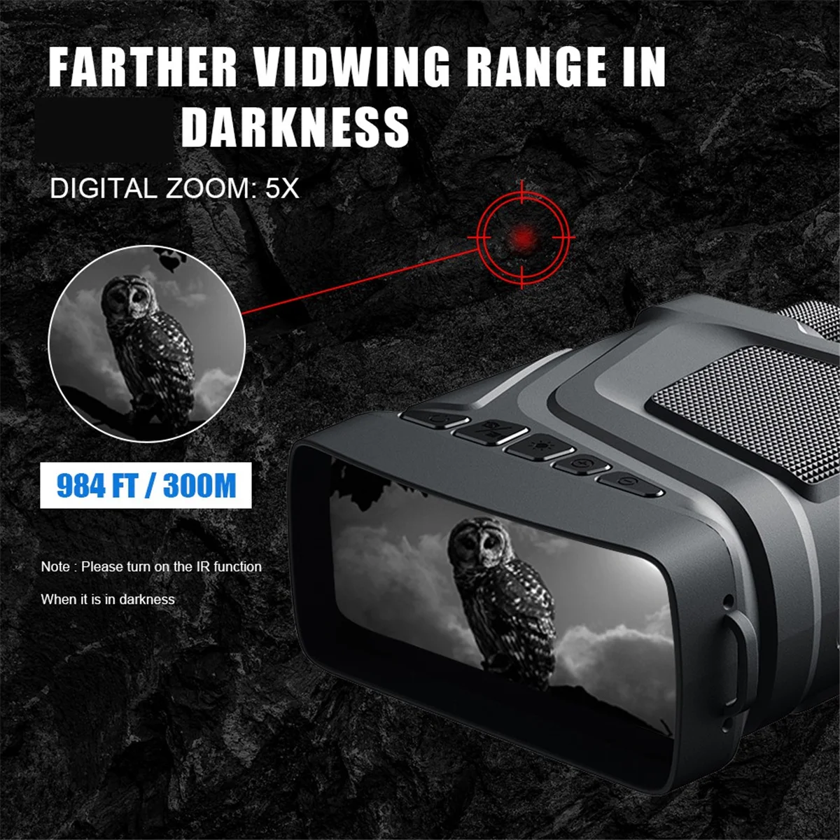 

R12 5X Zoom Digital Telescope Infrared Night Vision Binocular for Hunting Camping Professional 300M Night Vision DeviceJADD