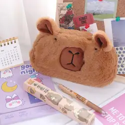 Plush Doll Capybara Plush Pen Bag Capibala Stuffed Cartoon Capybara Pen Soft Animal Capibara Plush Pencil Pouch Stationery