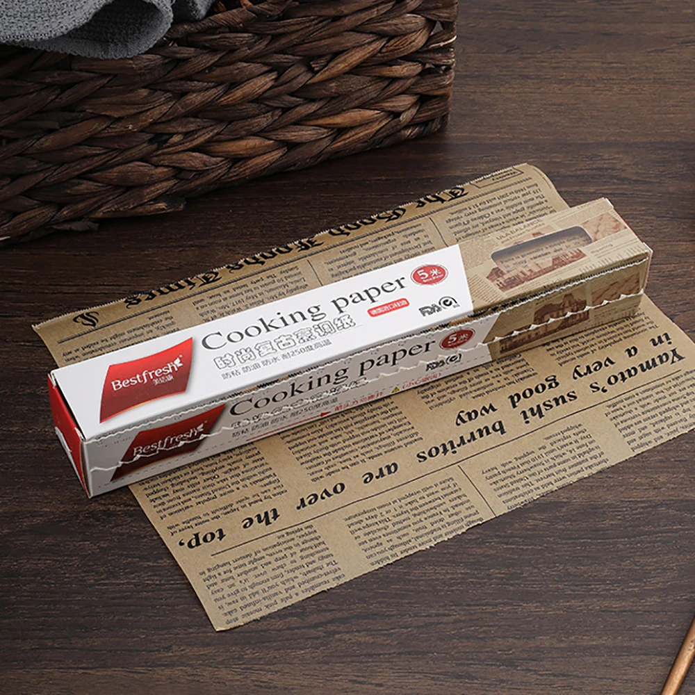 Retro Englische Zeitung Lebensmittelqualität Fettpapier Brot Sandwich Burger Pommes Frites Wrapper Keks Lebensmittelzubehör zum Backen in der Küche – Detail 11