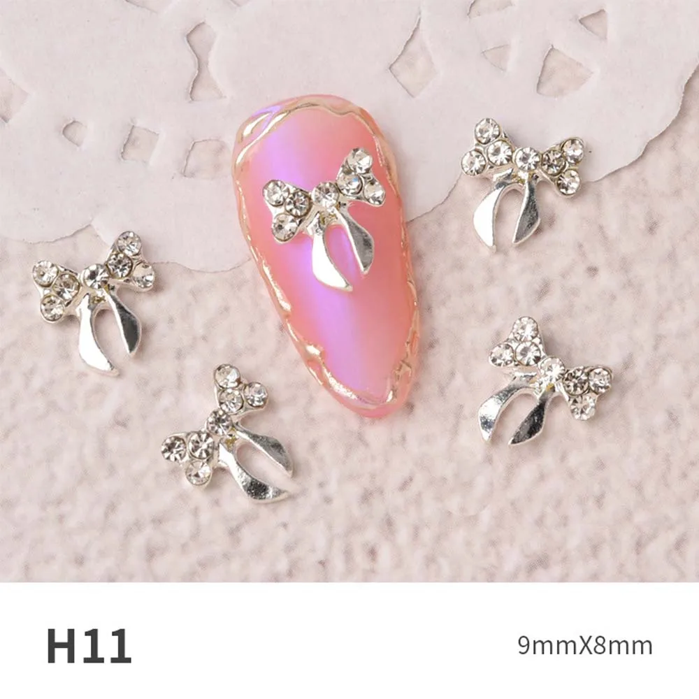 

5Pcs Shiny Diamond Manicure Super Flash Pearl Crystal Bow Nail Rhinestones Nail Jewelry DIY Nail Art Decorations