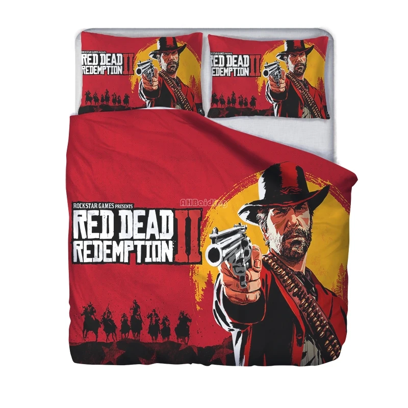 Hot Game Red Dead Redemption 2 Printed 3d Bedding Set Duvet Cover Set with Pillowcase Cartoon Comforter Cover Queen King Size