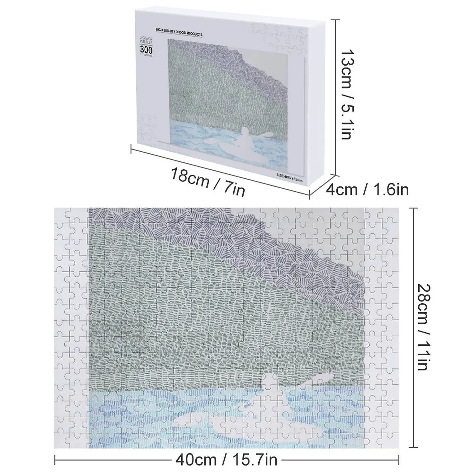 Mountain Kayak Line Drawing Jigsaw Puzzle Game Children Custom Kids Toy Puzzle