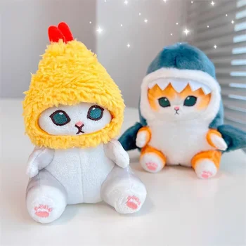 귀여운 만화 봉제 인형 펜던트 가방 펜던트, 귀여운 모푸샌드, 애니메이션 취미, 튀김 새우 상어 고양이, 여자 친구 선물, 13cm 