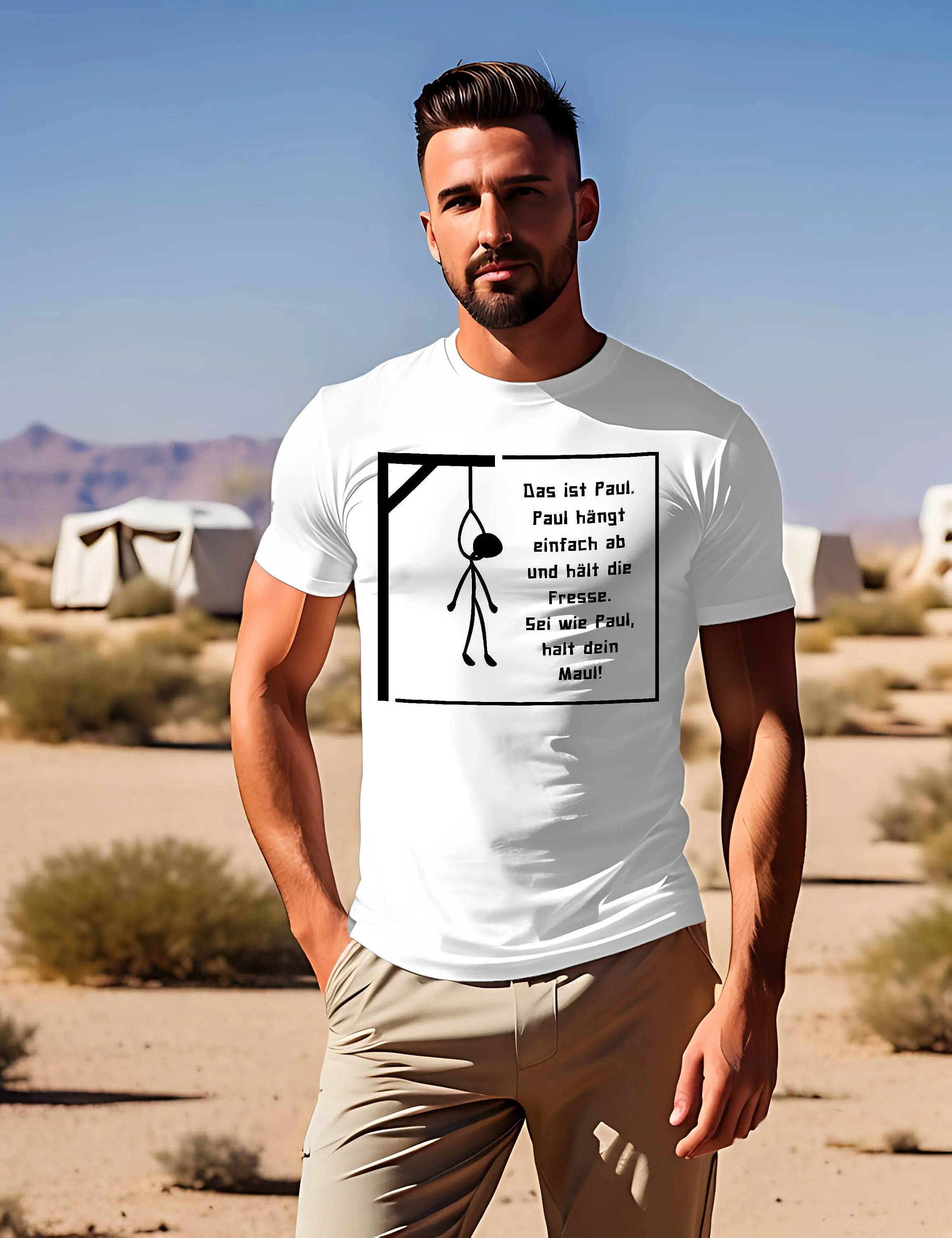 T Shirt Hangman Paul Shut Up Be Like Evil Cynical Ironic Funny Gift 295Apt2