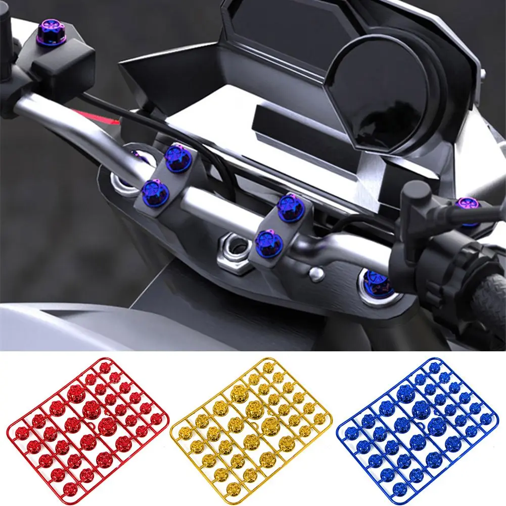 

30PCS/Set Colorful Motorcycle Head Screw Cover Plating 1.4/1.2/1/0.8CM Nut Cap Cover Plastic Engine Nut Cover
