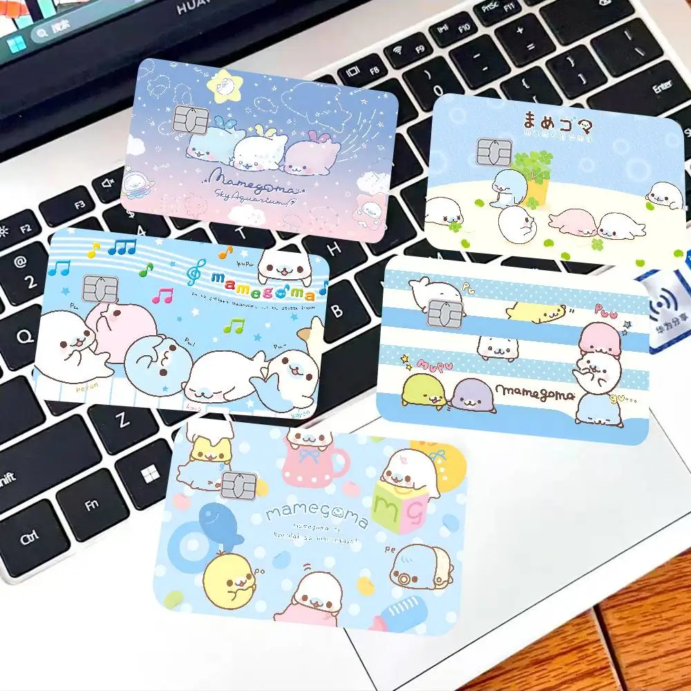 Fluffy SOFT Mamegoma Game Film Cover Sticker Case for Small Chip Credit Debit Card Front Side