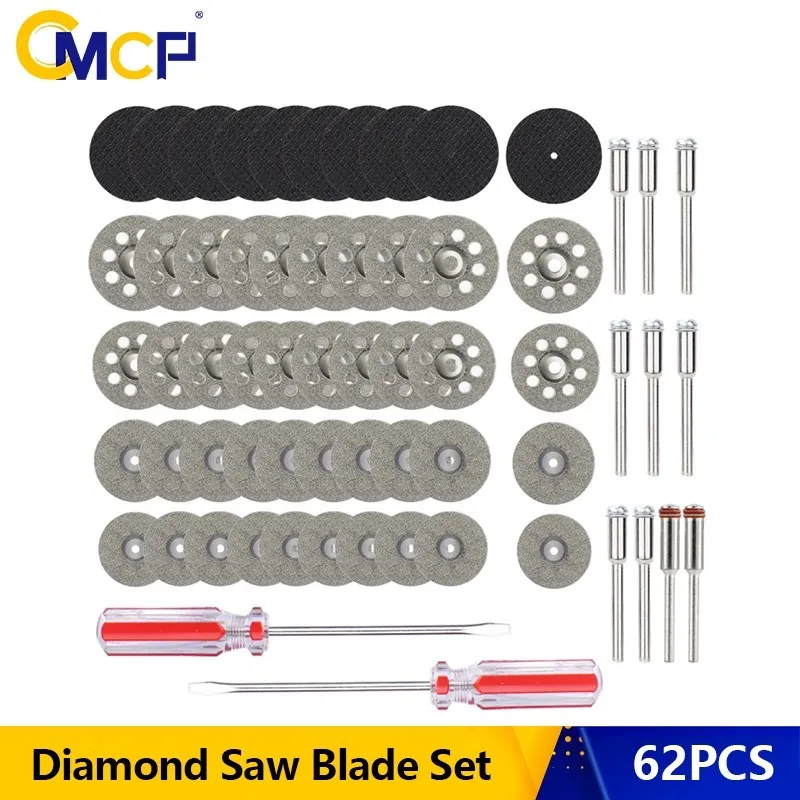 

CMCP Diamond Cutting Disc 3.0mm Shank ,Circular Saw Blade,Mini Saw Blade,Metal Cut off Wheel Disc for Dremel Rotary Tools 62pcs