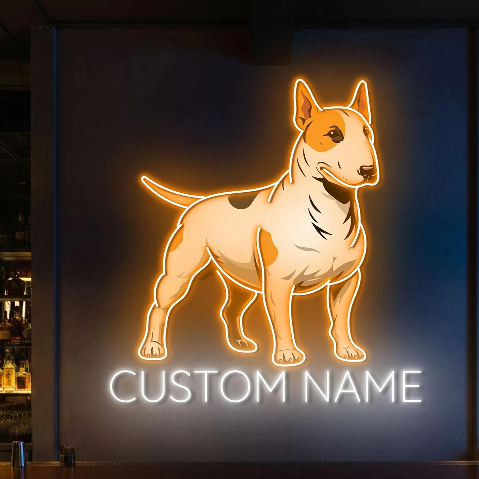 Bull Terrier Neon Sign,Custom Name Neon Sign,Dog Neon Sign,Bedroom Wall Decor,Dog Lover Gift,Bull Terrier signs,Animal Neon