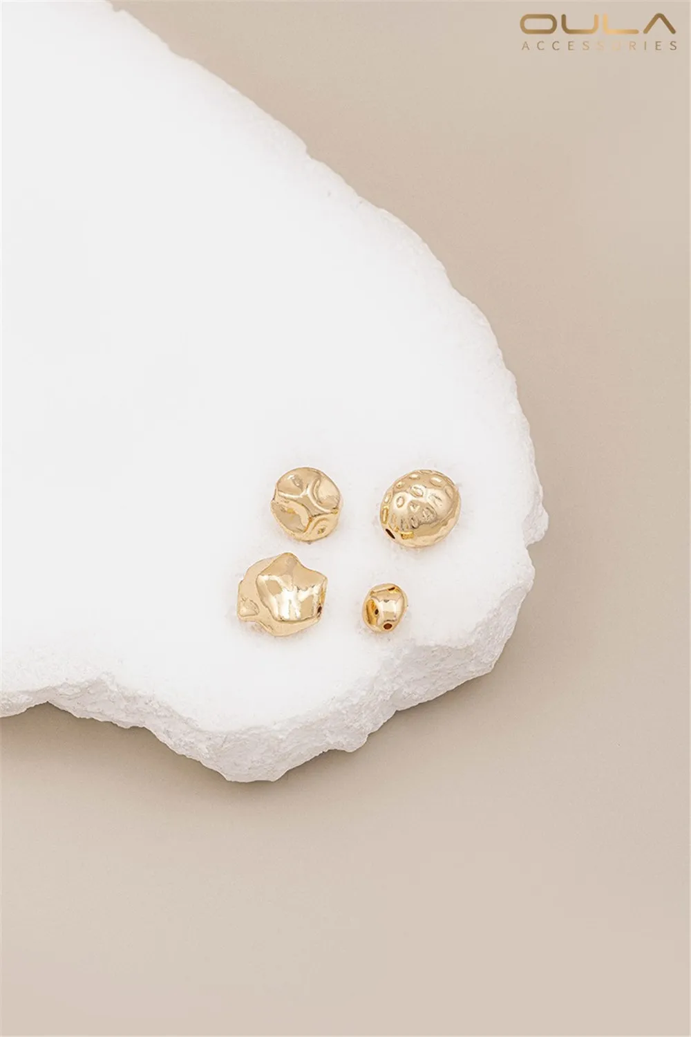 

14K Gold-plated Stone Loose Beads Irregular Irregular-shaped Beads Rice Beads Diy Handcrafted Bracelets Earrings Jewelry Beads