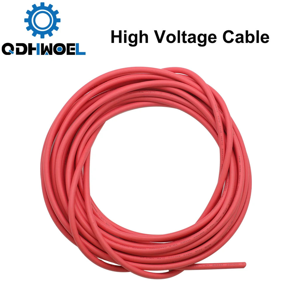 QDHWOEL 3 Meters High voltage Cable for CO2 Laser Power Supply and Laser Tube Laser Engraving and Cutting Machine