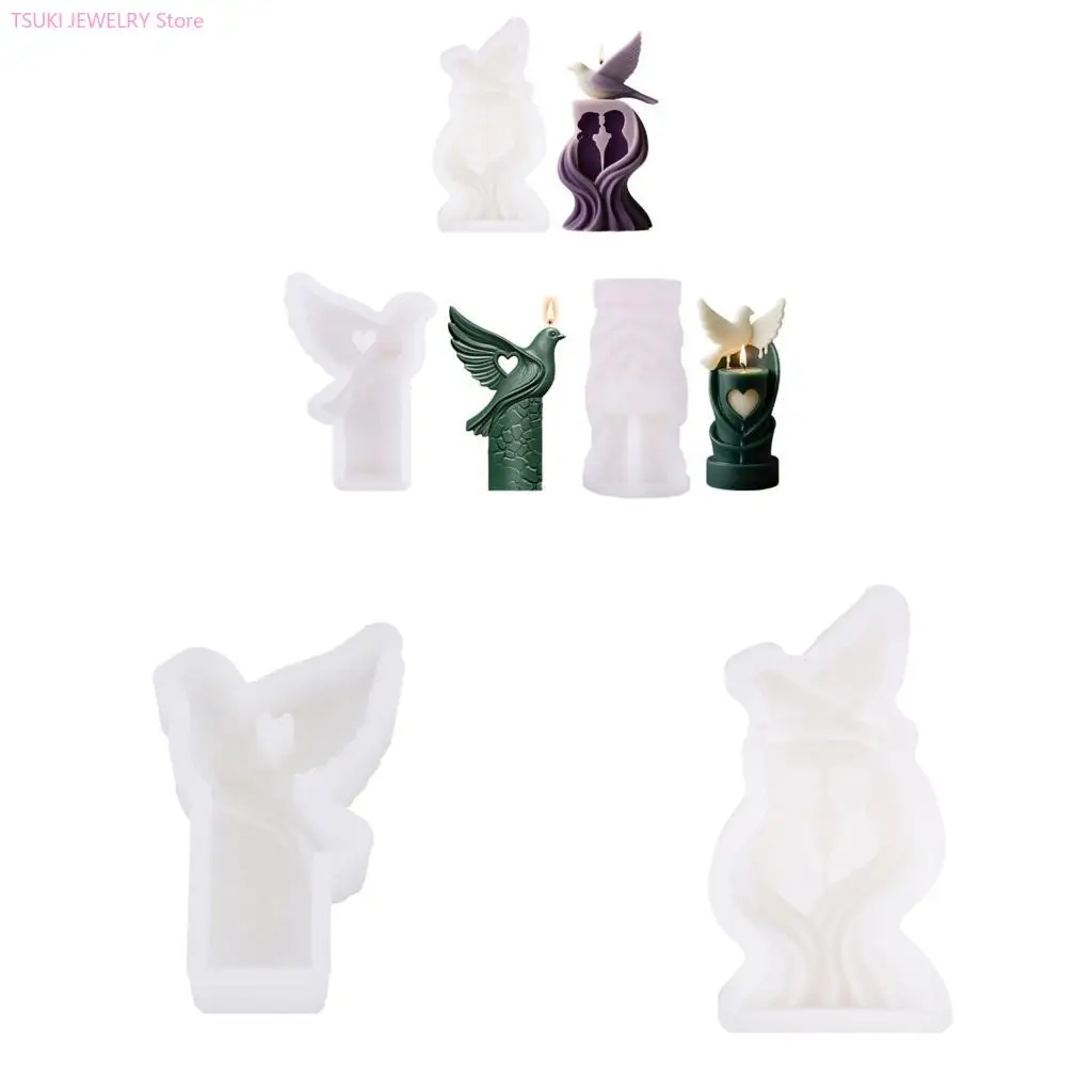 

62KE силиконовая форма для голубей мира, универсальный ремесленный инструмент для свечей, мыла, шоколада, легко снимается, можно