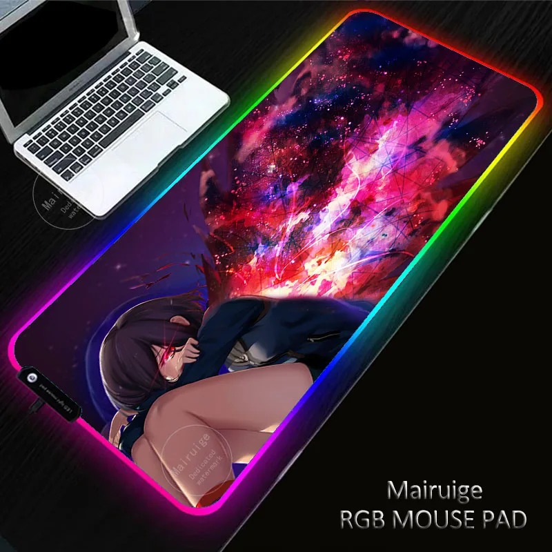 

40X90CM RGB Anime Tokyo Ghoul Mouse Pad Gaming Mouse Pad Computer Large Mousepad Backlit LED Gamer Mause Carpet Desk Mat for CS