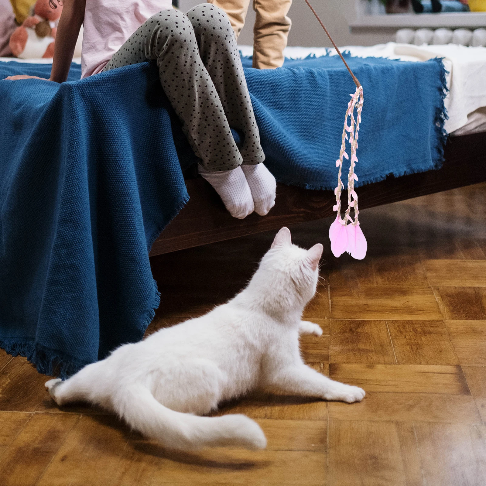 

Interactive Plaything Branch Simulation Pet Teaser Wand For Cat Supplies Kitten Teasing Pet Plaything Cat Stress Relief