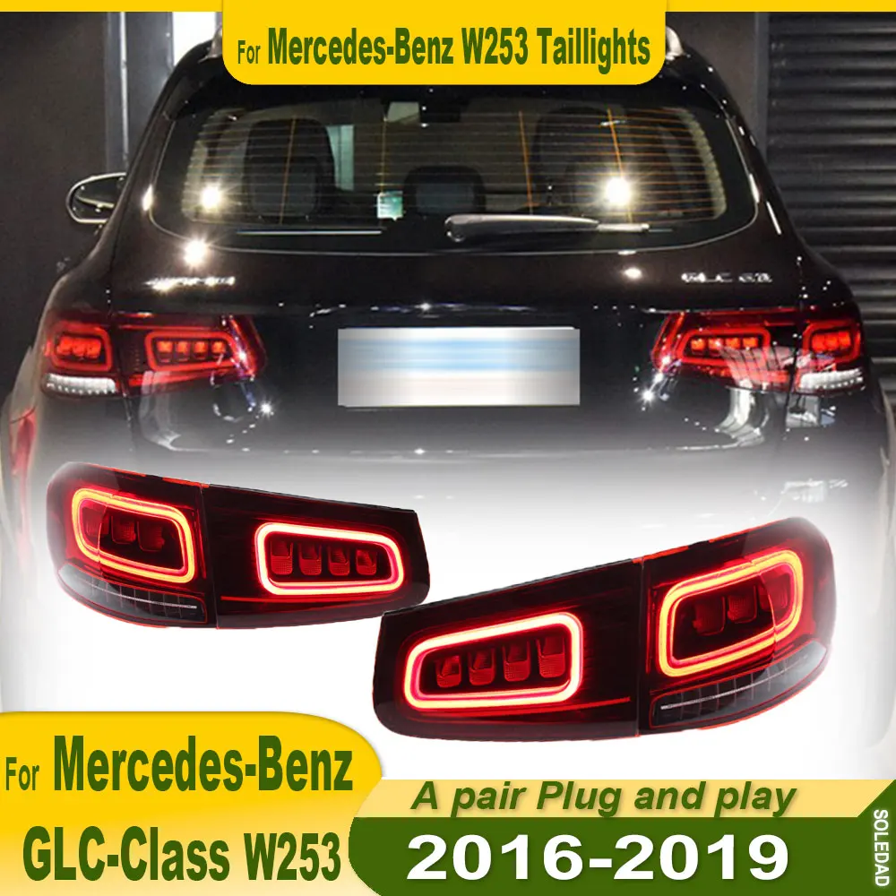 

New LED Tail Light For Mercedes-Benz GLC 2016 2017 2018 2019 Upgrade Modified Full Tail Light Auto Parts Dynamic Turn Signal
