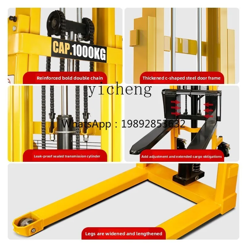 

Tiger Wing Manual Hydraulic Stacker Forklift 1 ton Small 2 ton Lifting Forklift Loading and Unloading Truck Electric