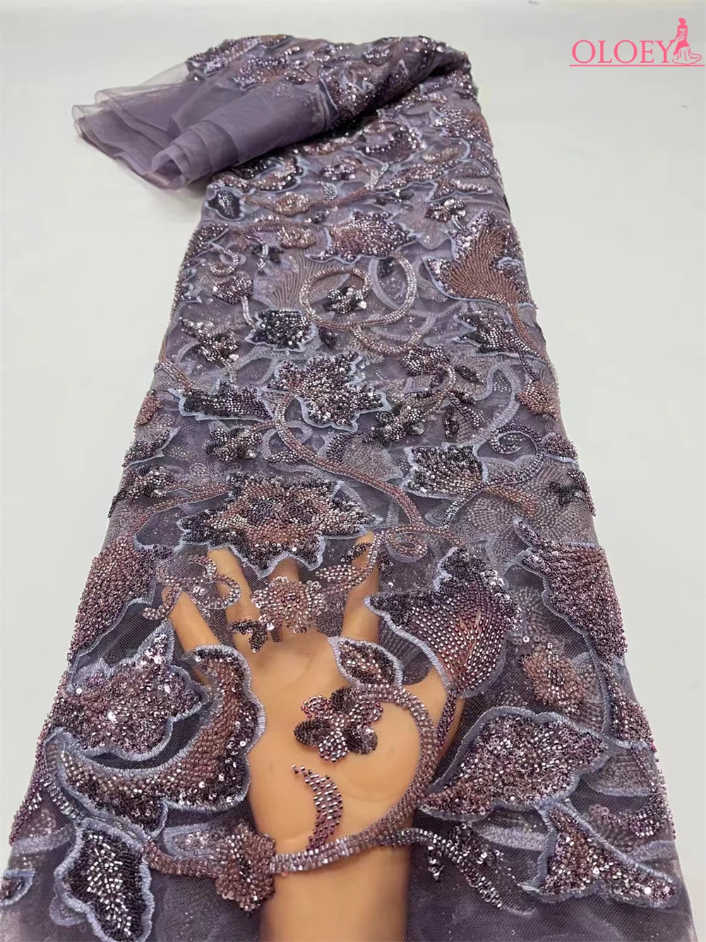 ハイエンドのフランスの刺embroidery,厚手のレース生地,スパンコール付きアフリカンナイジェリアの生地,パーティードレス,ファッショナブル
