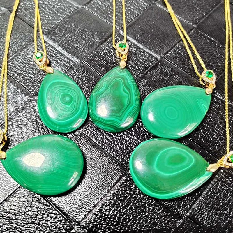 Malachite925Silver Inlaid Water Drop Pendant Factory Price Wholesale