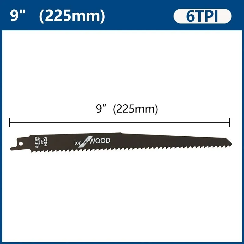 CMCP Jig Sägeblatt 9 "6TPI Holz Rebschnitt Kolben Sägeblatt Für Holz Sharp Boden Zähne Klinge Schnelle Schneiden werkzeug