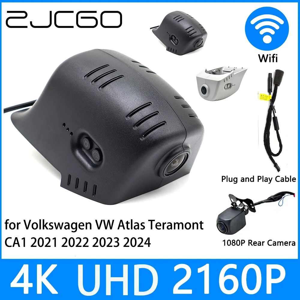 

ZJCGO Dash Cam 4K UHD 2160P Car Video Recorder DVR Night Vision for Volkswagen VW Atlas Teramont CA1 2021 2022 2023 2024