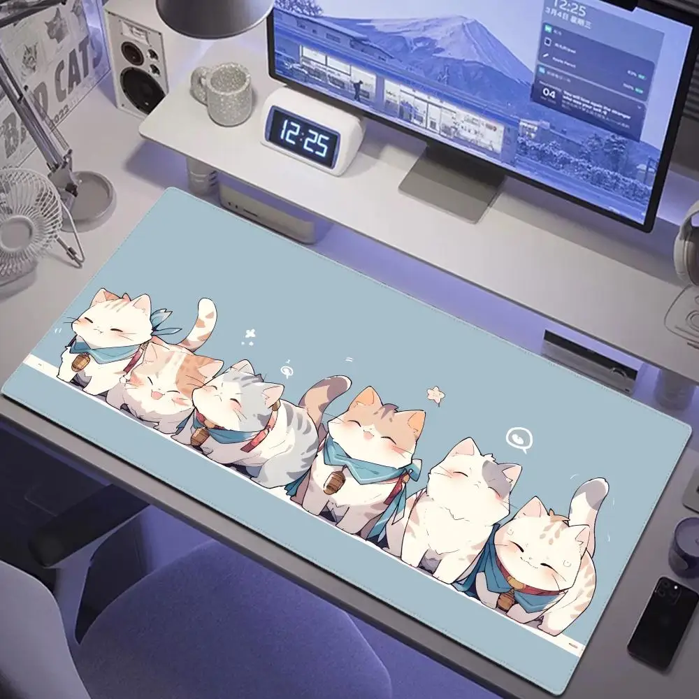 

Original Mouse Pad Cute Cat Mousepad 400x900cm Large Keyboard Mats Kawaii Desk Mat Company Desk Pad For Gift Mousepads