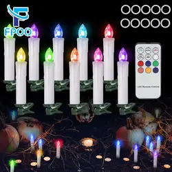 FPOO-LED candele, telecomando temporizzato, illuminazione a colori RGB, candela elettronica impermeabile, candela per la decorazione della casa, san valentino