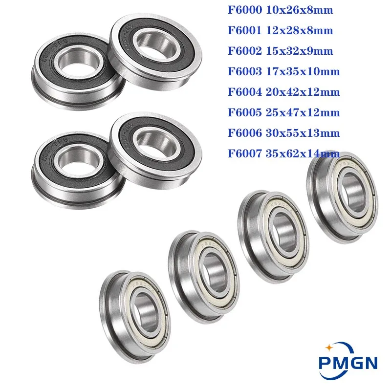 Wysokiej jakości 5 pcs ABEC-5 F6000ZZ F6000-2Z 10x26x8mm łożysko z kołnierzem łożyska kulkowe F6000 ZZ F6000Z metal ekranowany