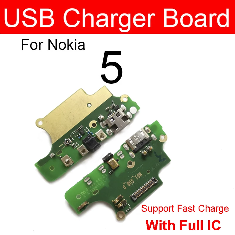 USB Charger Jack Dock Board For Nokia 5 5.1 5.1Plus X5 6 2017 6.1 6.1 Plus X6 Mic Charging USB Port Board Module Repair Parts